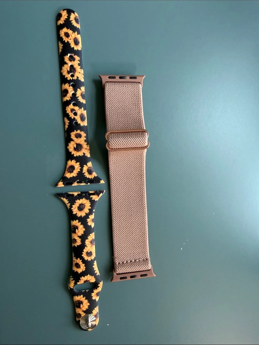 Sunflower Silicone Watch Band & Rose Gold Mesh Loop